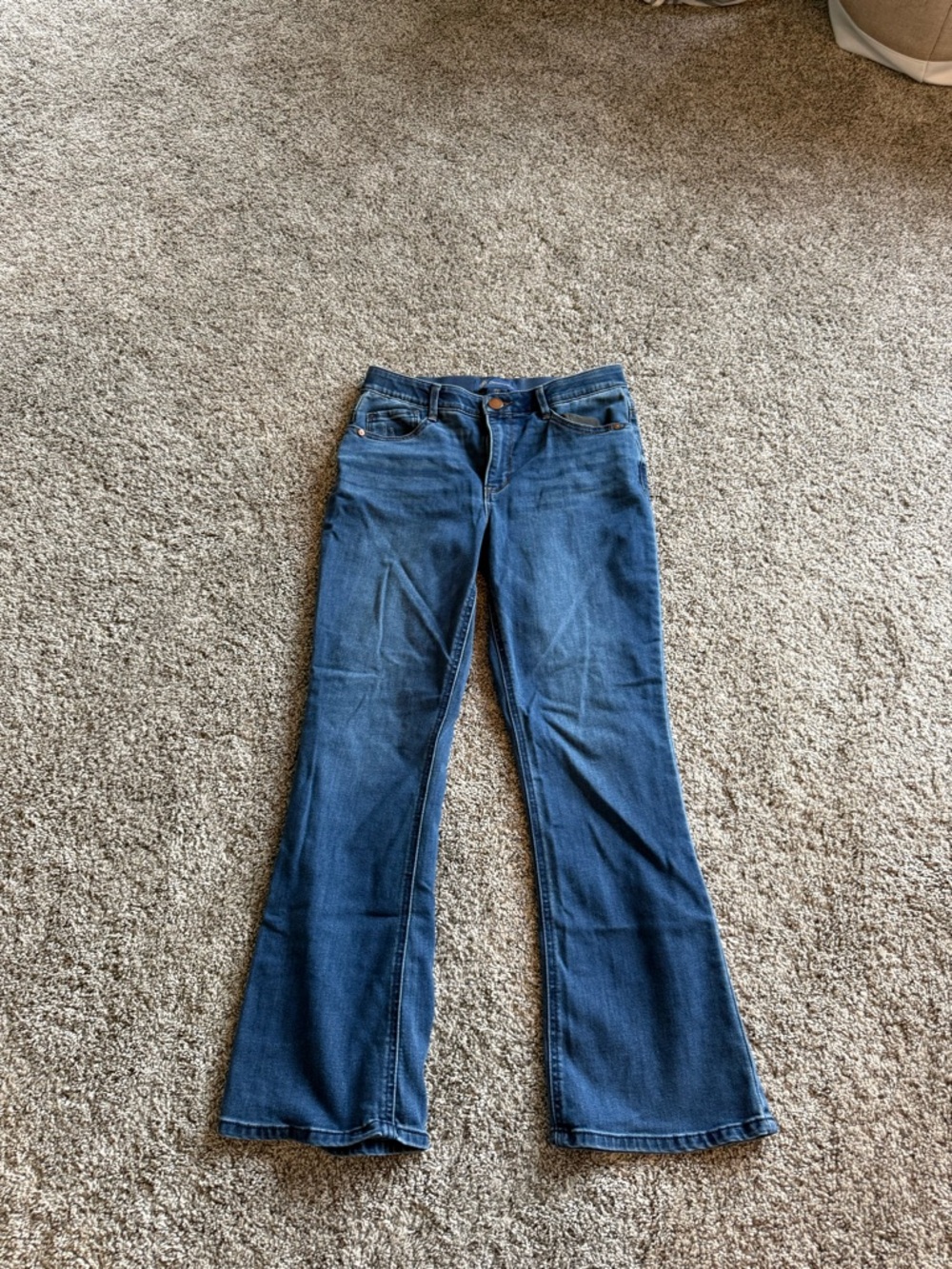 Democracy Blue Flare Jeans - Classic Mid Wash Wide Leg